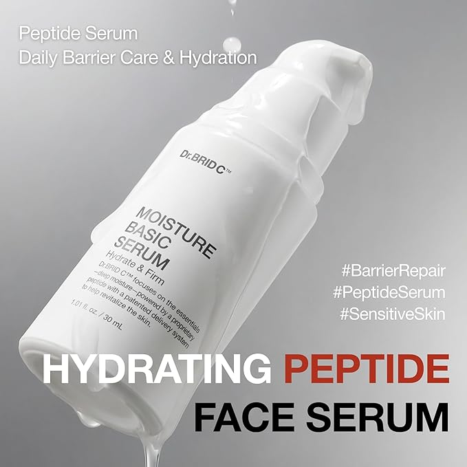 Dr.BRID C Moisture Firming Face Serum - Anti-Aging Peptide Serum with Shea Butter & Glutathione, Helps Smooth Fine Lines & Refine Texture for Dry Mature Skin, Fragrance-Free, 1.01 fl.oz.