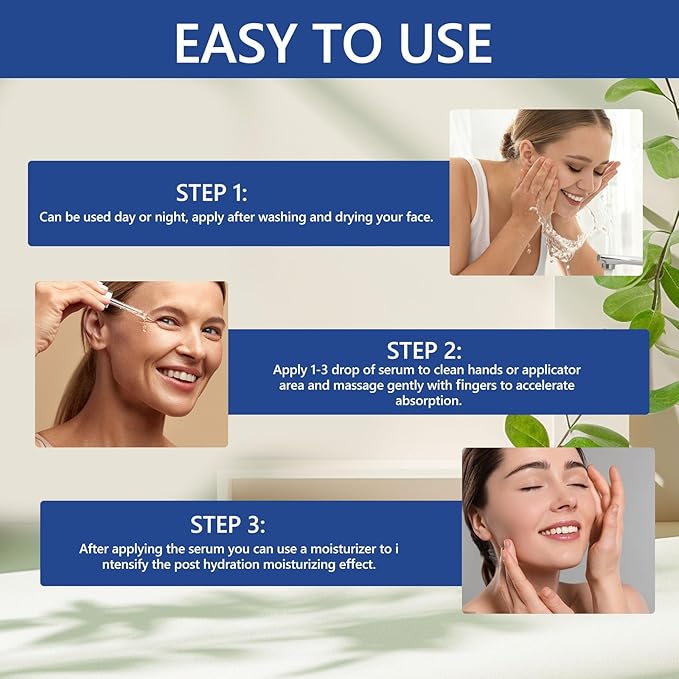 ABOTE 2.3% Hyaluronic Acid Facial Serum Moisturizing for Face Plump Skin Moisturizing Moisturize Smoothes Wrinkles (3 Pack 1FL.OZ|30ml Each)