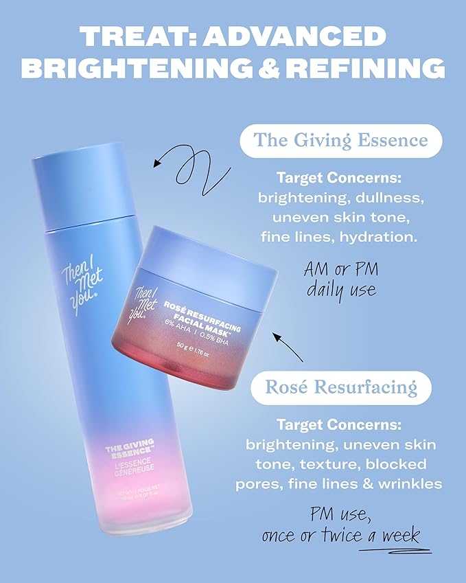 Then I Met You The Giving Essence, Vegan, Cruelty-Free Korean Skincare with 5% Niacinamide, Fermented Galactomyces, Red Algae & Berries for Brightening & Hydration, Suitable for All Skin Types, 5.07oz