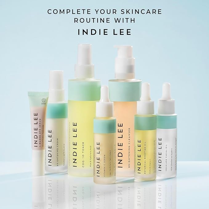 Indie Lee 100% Squalane Oil, 100% Olive-Derived Daily Multi-Use Face & Body Oil, Hydrating Non-Greasy Moisturizer for Dry Skin, Fine Lines & Wrinkles, Even Skin Tone, Brighten & Improve Texture, 10ml