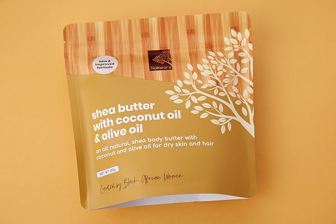 Raw Shea Butter with Coconut & Olive Oil - Vanilla & Coconut Scent. 100% Natural Whipped Ghana Shea Butter for Dry Skin, Hair & Body – Pure, Handmade, Vegan, Eco-friendly, Skincare - 350g