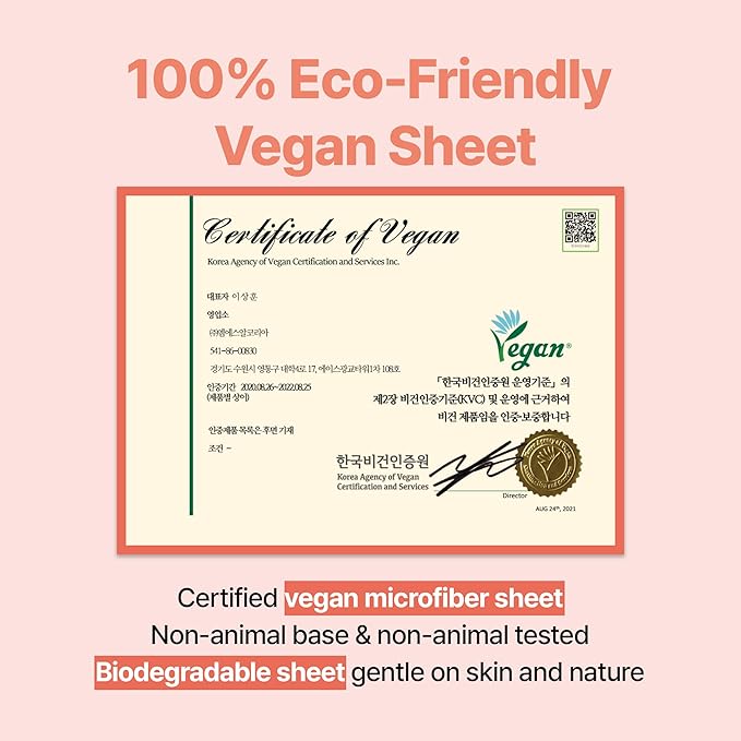 Vegan Oat Deep Moisture Sheet Mask, pH Balanced with Rice & Oat Extracts, Hyaluronic Acid, Plant-Based Microfiber, 5 Sheets