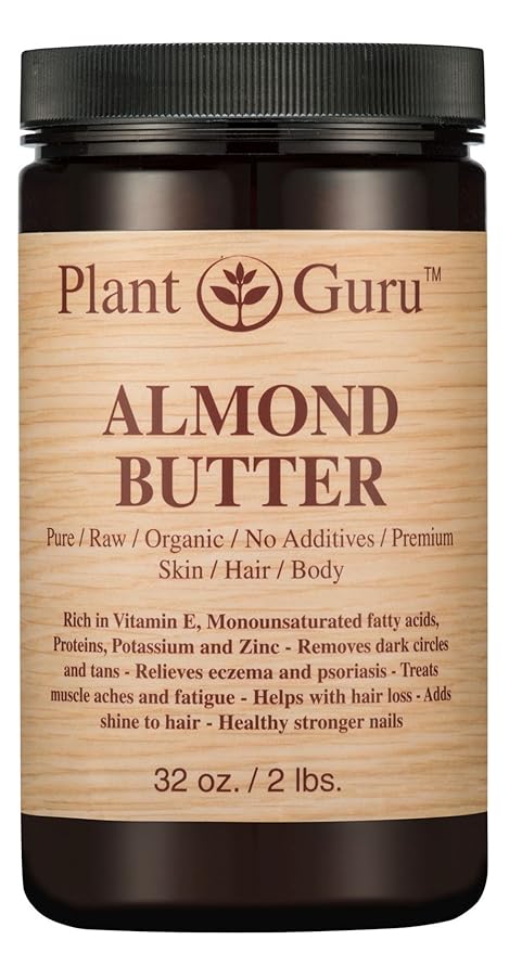 Almond Body Butter 32 oz 100% Pure Raw Fresh Natural Cold Pressed. Skin, Hair, Nail Moisturizer, For DIY Creams, Lip Balms, Lotions and Soap Making