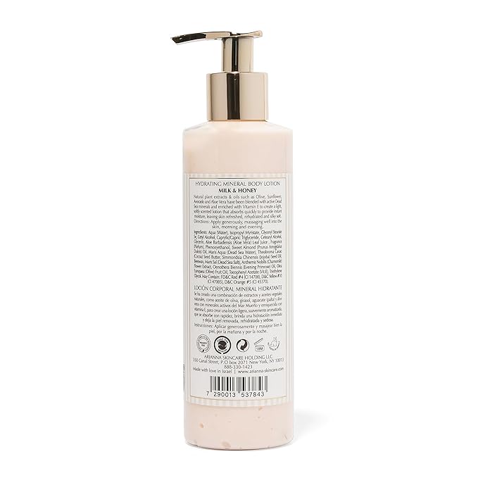 Hydrating Mineral Body Lotion Natual Water-Based not greasy Lotion Nurturing and Soothing Daily Lotion (Milk & Honey)