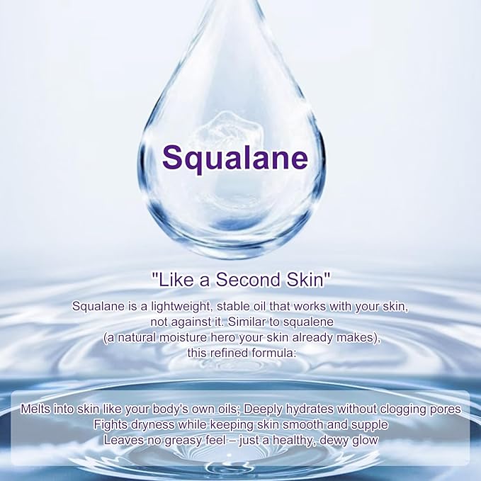 100% Plant-Based Squalane Oil – Bio-Fermented Skin Barrier Repair Serum, Anti-Aging Moisturizer, Non-Greasy Hydration for All Skin Types