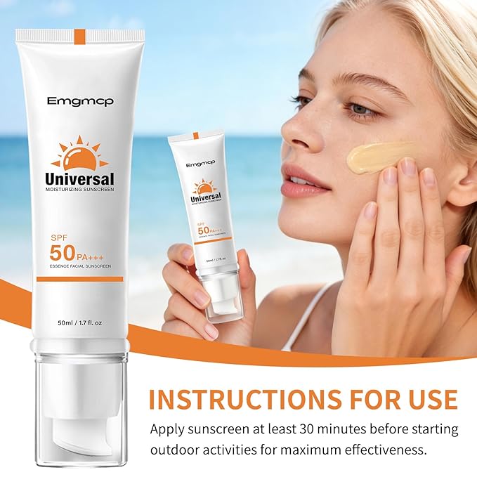 Tinted Sunscreen for Face SPF 50 Broad Spectrum, Hydrating Oil-Free Sheer Tint, No White Cast & Sweat Resistant, Tinted Moisturizer for Natural Glow, Non-Sticky Daily Sun Cream (2pc)