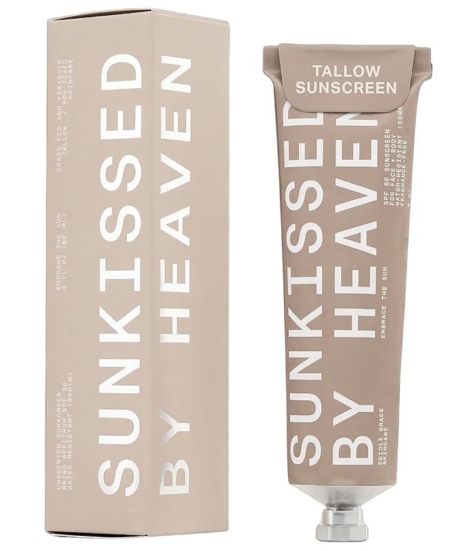 Jay Alvarrez Beef Tallow Sunscreen SPF 50 – Grass-Fed Tallow & Zinc Oxide Mineral Sunscreen, No White Cast, Water Resistant Face & Body Sunblock | 3 oz
