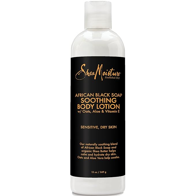 Sheamoisture Soothing Body Lotion for Troubled Skin African Black Soap Lotion with Shea Butter 13 oz
