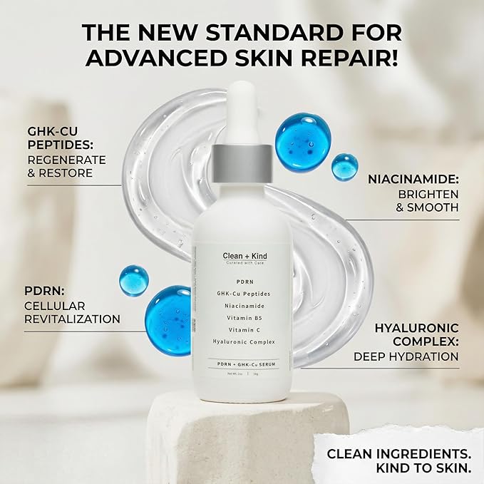 PDRN Serum with GHK-Cu Peptides & Niacinamide – Lightweight Facial Serum for Firming, Hydration & Skin Renewal – Salmon DNA–Inspired Formula Helps Improve the Look of Fine Lines, Redness & Dull Skin