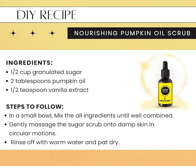 Earth N Pure Pumpkin Seed Oil (Kaddu Oil) Cold Pressed, Natural and Therapeutic Grade - 30 ml