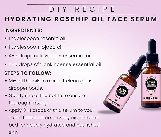 Roseh_ip Oil Cold Pressed, Natural and Therapeutic Grade for Face 50 ml