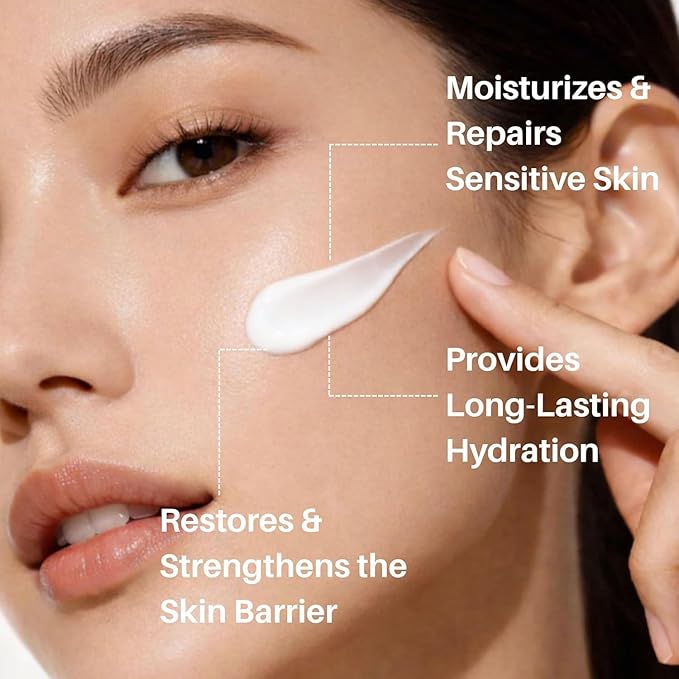 Korean Relief Moisturizer with Ceramides – 120H Lasting Hydration with Ceramide Capsules – Barrier Repair for Dry & Sensitive Skin, Non-Comedogenic – 80 mL / 2.70 fl oz (Unscented)