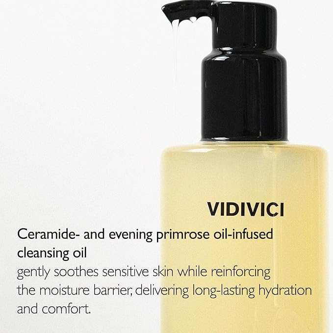 VIDIVICI Clear Gentle Calming Deep Cleansing Oil 10.14 fl.oz | Smooth & Gentle Makeup Remover for Sensitive Skin, Protect Skin Barrier with Ceramide, Korean skin care