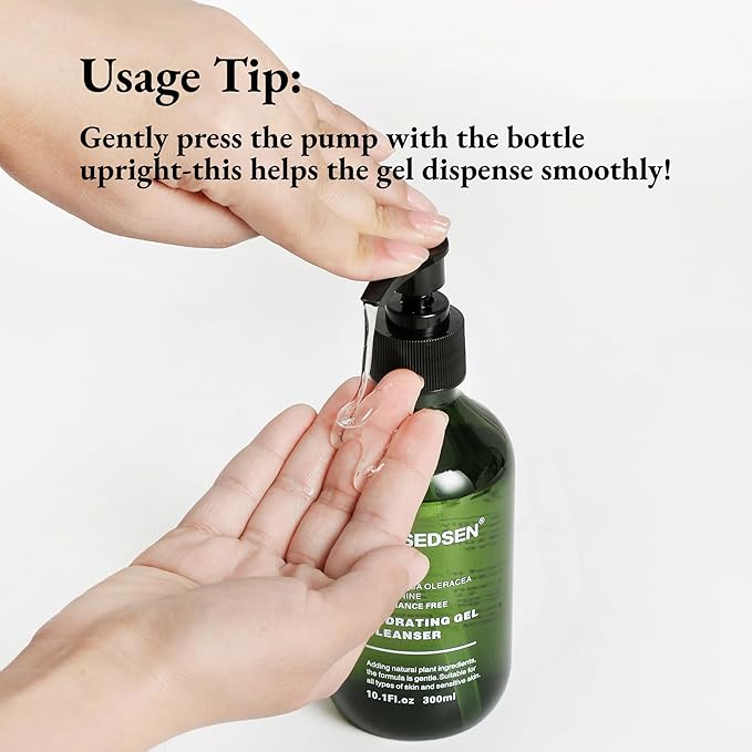 Hydrating Face Wash Foaming Facial Cleanser with Green Tea, Fragrance Free, For Normal to Dry, Sensitive, All Skin Types 10.1Fl oz