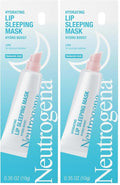 Neutrogena Hydro Boost Hydrating Lip Sleeping Mask with Hyaluronic Acid,Clear Overnight and Daily Moisturizing Treatment for Very Dry Lips,Fragrance Free Squeeze Tube Lip Balm,0.35 oz,(Pack of 2)