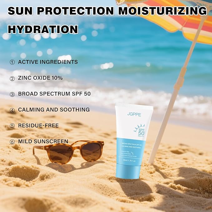 Heartleaf Korean Sunscreen for Face SPF 50+, Silky Moisture Tinted Sun Essence, Broad Spectrum UVA/UVB Protection, Lightweight & Non-Greasy, No White Cast, 50ml (2PC)