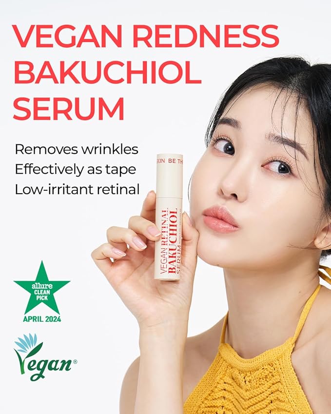 BE THE SKIN Vegan Retinal Bakuchiol Serum - Retinal 1120ppm + Bakuchiol 20000ppm, 5 Peptides & Ceramides, Helps Smooth Look of Fine Lines & Pores | Korean Anti-Aging Night Serum 0.68 oz