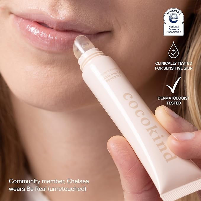 Cocokind Ceramide Lip Blur Balm, Be Real - Clear Hydrating Lip Balm with Ceramides & Peptides, Made for Sensitive Skin & Lips, Unflavored & Fragrance-Free - 3 pack