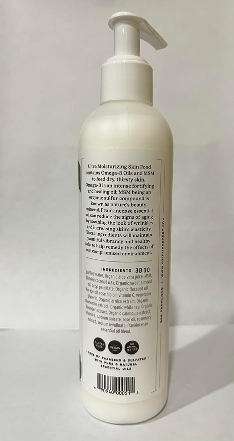 Griffin Remedy Omega-3 Body Lotion-Frankincense Essential Oils and Organic MSM, Ultra Moisturizing, All Natural, Paraben Free, Sulfate Free 8 fl oz