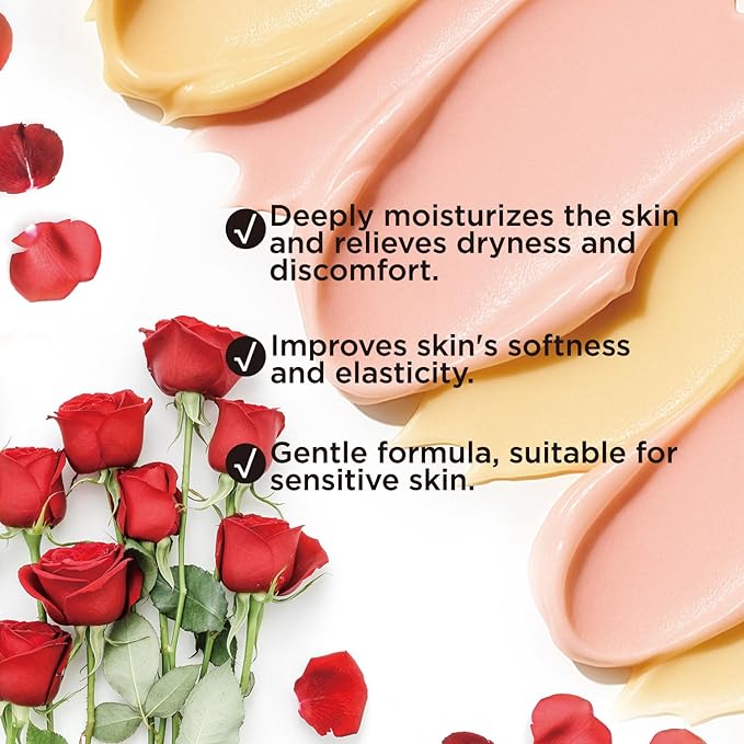 Rose Whipped Body Butter, Shea Body Butter for Women Dry Skin, Natural Rose Lotion for Body Moisturizer-Deep Moisturizing and Softening-6.8 floz(200ml)