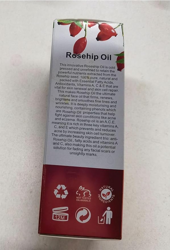 Rosehip Oil for Face, Rose Hip Oil Organic 100% Pure Cold Pressed for Anti-Aging, Nourishing Hair Care, Face & Skin (2.02 Fl Oz (Pack of 2))