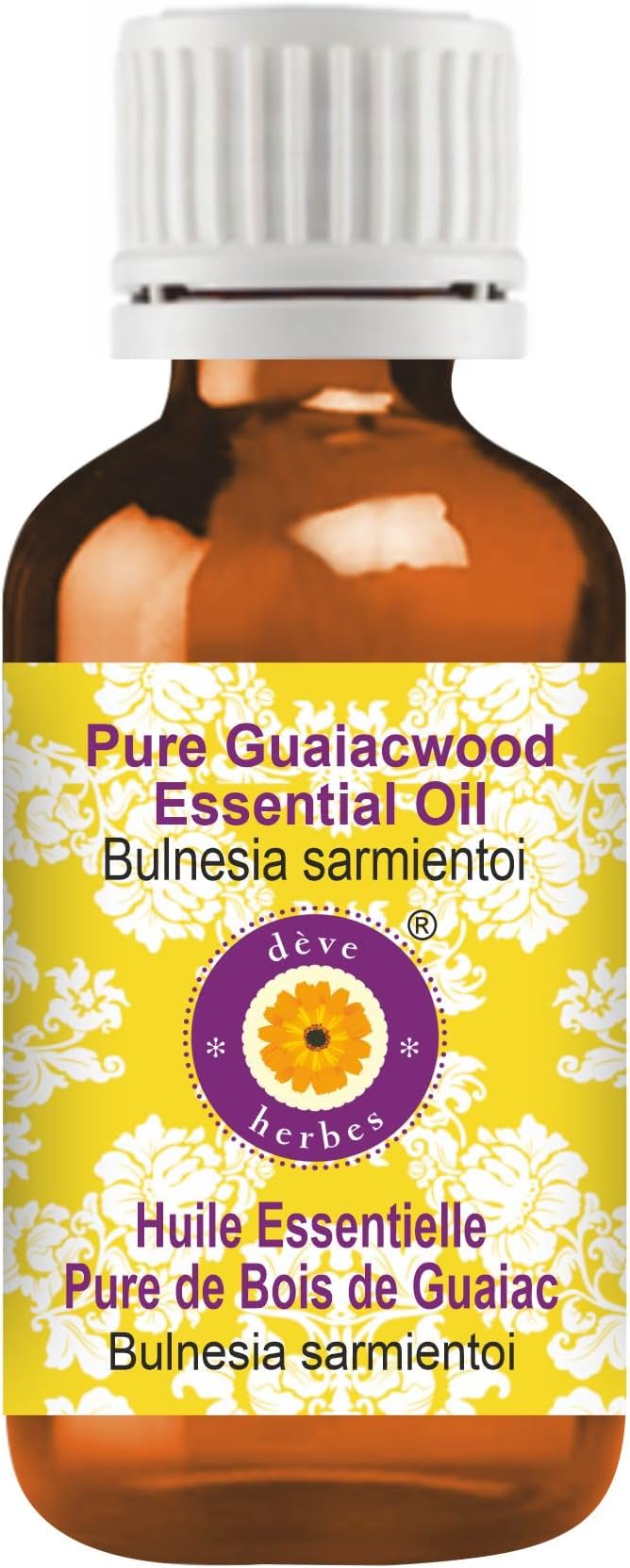 Deve Herbes Pure Guaiacwood Essential Oil (Bulnesia sarmientoi) Steam Distilled 50ml (1.69 oz)