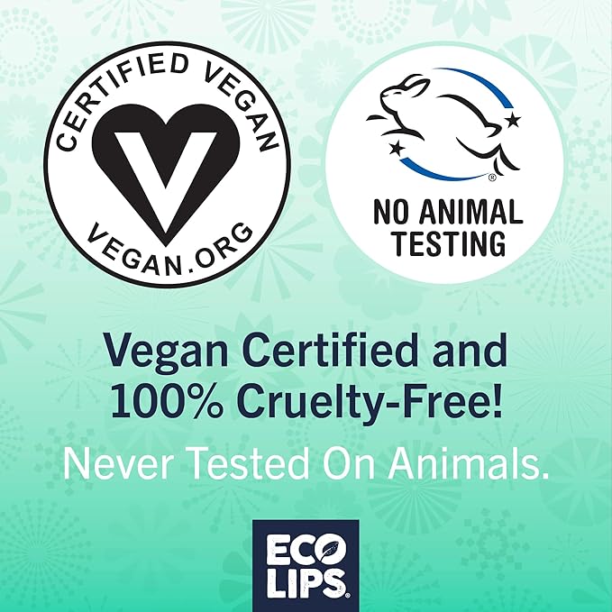 Eco Lips Bee Free Vegan Lip Balm 6-Pack – Unscented, 100% Natural & Plastic-Free Packaging | Moisturizes Dry, Chapped Lips | Cruelty-Free, Made in USA
