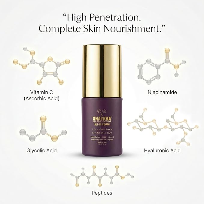 Niacinamide Vitamin C Face Serum with Hyaluronic Acid & Peptides – Brightening, Dark Spot Corrector, Anti Aging Hydrating Serum – 30 ml Made in USA