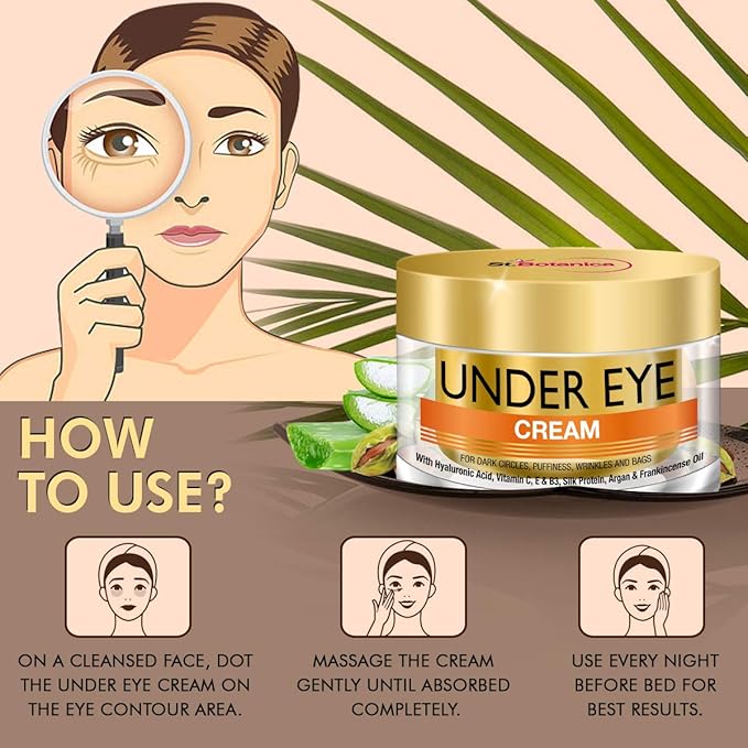 StBotanica Pure Radiance Under Eye Cream - For Dark Circles, Puffiness, Wrinkles and Bags - 50g