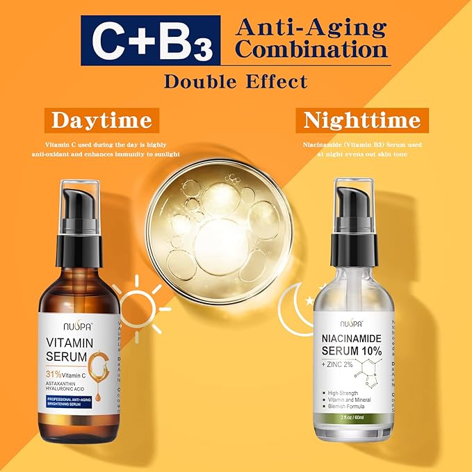 Vitamin C Serum for Face 2oz 31% Vitamin C Facial Moisturizer Anti Aging Reduces Age Spots and Sun Damage Natural Brightening Serum with Hyaluronic Acid and Astaxanthin
