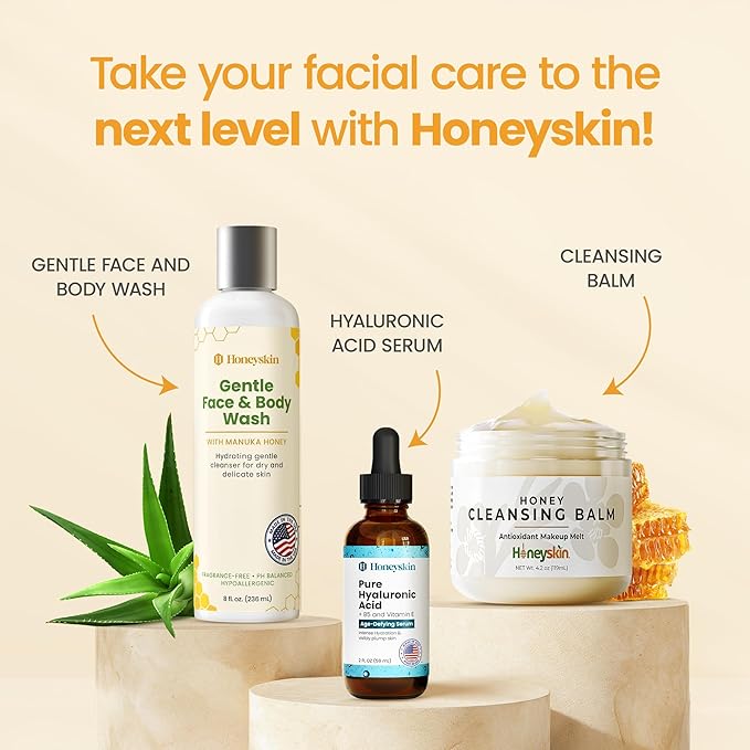 Honeyskin Gel Moisturizer for face – Lightweight Water Gel Infused with Coconut water with Niacinamide & Peptides for Deep Hydration – Hypoallergenic Face Moisturizer for Women 2oz