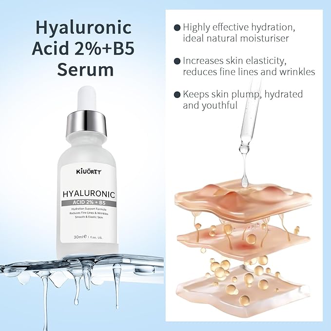 Hyaluronic Acid Serum & Niacinamide Serum Set 2PCS - Reduces Wrinkles, Smooths Fine Lines, Improves Skin Texture - Facial Serums Moisturizing, Oil-Regulating, Pore-Minimizing for All Skin Types