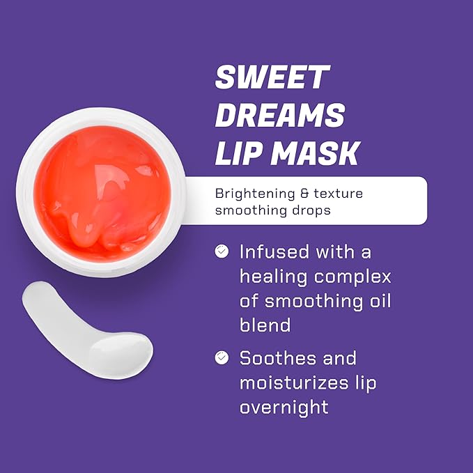 NOW BEAUTY Sweet Dreams Sleeping Lip Mask - Overnight Lip Mask - Organic Lip Balm & Moisturizer - Hydration - Rich in Antioxidants - Paraben & Sulfate Free - Travel Size - For Men & Women - 0.7 oz