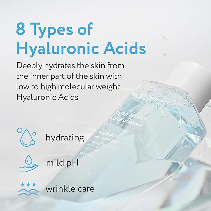 Face Republic Hydro Balance Solution Toner 160ml 5.41 fl oz | Hydrating & Balancing | Hyaluronic Acids, Panthenol, Adenosine | Soft, Plump Skin | Vegan Korean Skin Care