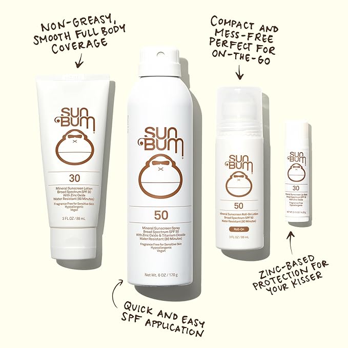 Sun Bum Mineral SPF 30 Sunscreen Body Spray - Water-Resistant Broad Spectrum Moisturizing Sunscreen with Vitamin E - Hawaii 104 Act Compliant (Made without Octinoxate & Oxybenzone) - 6 oz