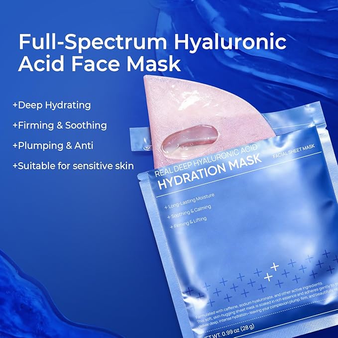 Prof. Ling Full-Spectrum Hyaluronic Acid Face Mask – Deep Hydrating, Firming & Soothing Sheet Mask for Sensitive Skin, Plumping & Anti-Wrinkle Facial Treatment-5ea