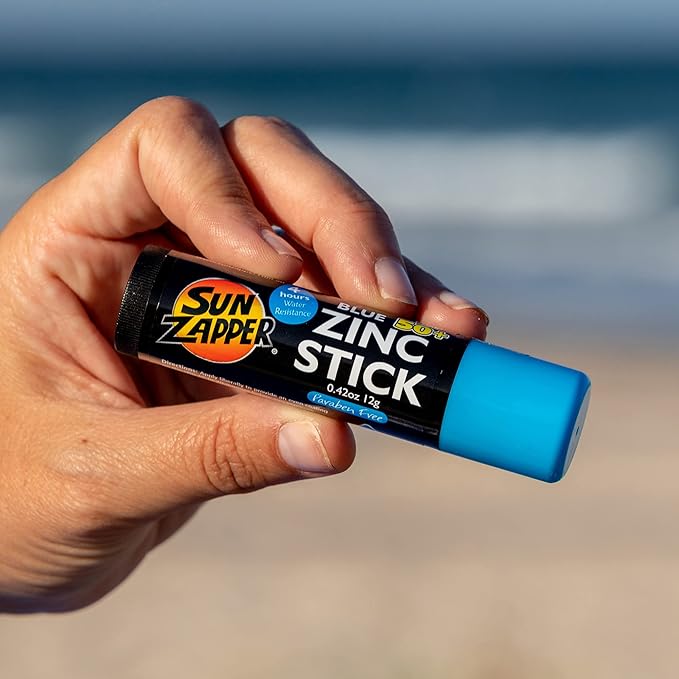Sun Zapper Zinc Oxide Sunscreen Stick SPF 50+ Blue – Colored Mineral Sunscreen Stick for Face, Water Resistant Sunblock for Kids and Adults, Broad Spectrum, Travel Size 12g (0.42 oz), Australian Made