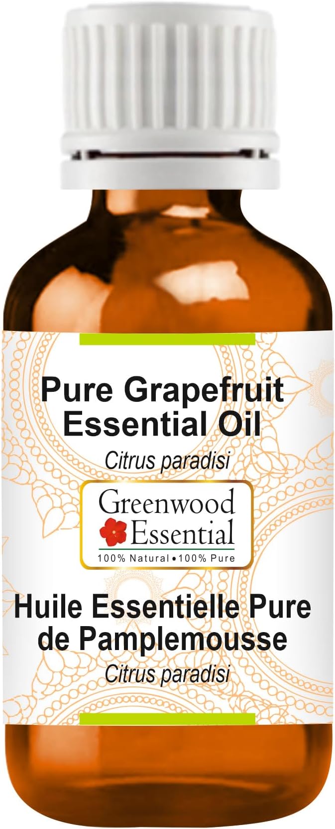 Greenwood Essential Grapefruit Essential Oil (Citrus paradisi) Pure | Non-Sticky | Non-Greasy | Lightweight | Men & Women | All Skin Types | Steam Distilled 50ml (1.69 oz)