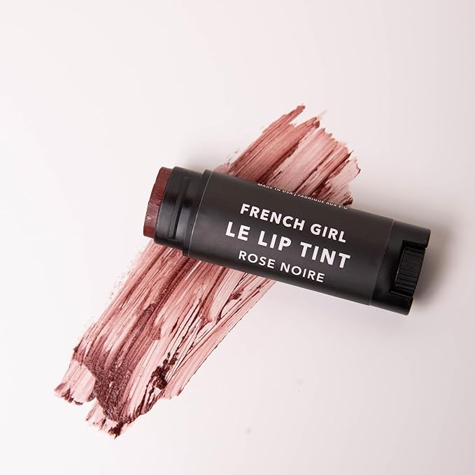 French Girl Le Lip Tint - Moisturizing & Hydrating Lip Balm for Sheer, Buildable Coverage & Shine, Clean Formula, Organic Ingredients, Vegan & Cruelty-Free - Rose Noire