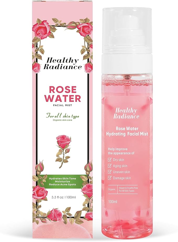 Rose Water Spray for Face | Korean Rose Water Spray with Glycerin | Rose Rugosa | Organic Flower Floated Mist Toner- Facial Toner for Women- Cruelty Free- Rose Scent- 100ml