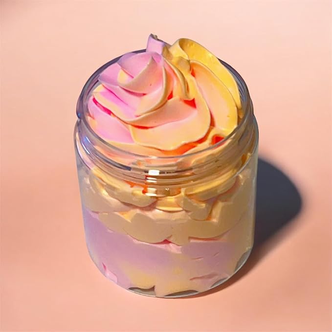 Whipped Body Butter, Peach & Mango Scented Body Moisturizer 4oz; Mango Butter and Shea Butter for Sensitive, Dry Skin, Non-Greasy, Soft & Creamy, Natural Skincare – Vegan