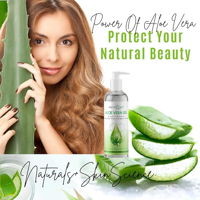 Aloe Vera Gel with Witch Hazel, Vitamin C, and Vitamin E - Skin Soothes, Moisture, and Repair Formula for Face and Body - Nutrient-Rich, Organic 100% Pure Aloe Vera - 12 FL OZ