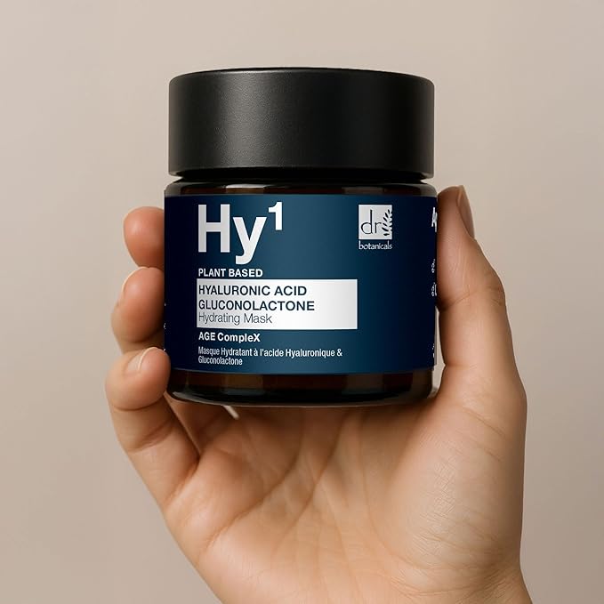 Dr Botanicals Hyaluronic Acid & Gluconolactone Hydrating Anti-Aging Facial Mask | Reduce Wrinkles, Renew, Gentle Exfoliate and Revitalize Skin with Nourishing Hyaluronic Acid Mask