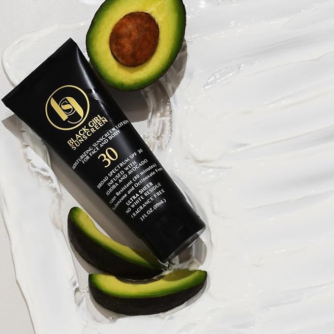 Black Girl Sunscreen SPF 30 for the Face & Body - Moisturizing Sun Protection, SPF 30, Sun Lotion for Women, Ultra Sheer, Travel Size, No White Cast for Melanin Rich Skin - 2 fl oz