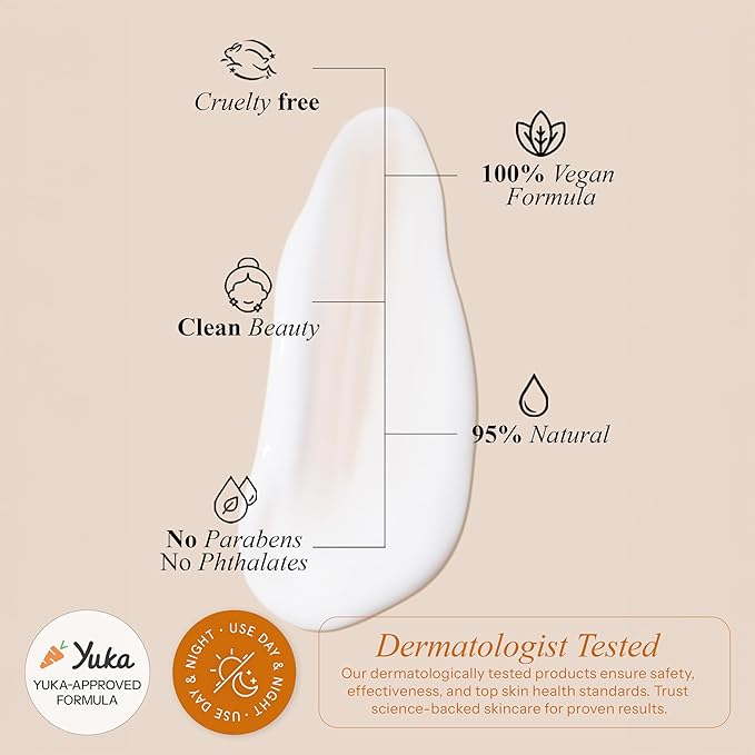 Vitamin C & Vitamin E Face Moisturizer – Dermatologist Tested, Anti Aging Korean Skin Care – Hydrating Cream For Smoother Youthful Looking Skin – Vegan, Clean Beauty – Pack of 2