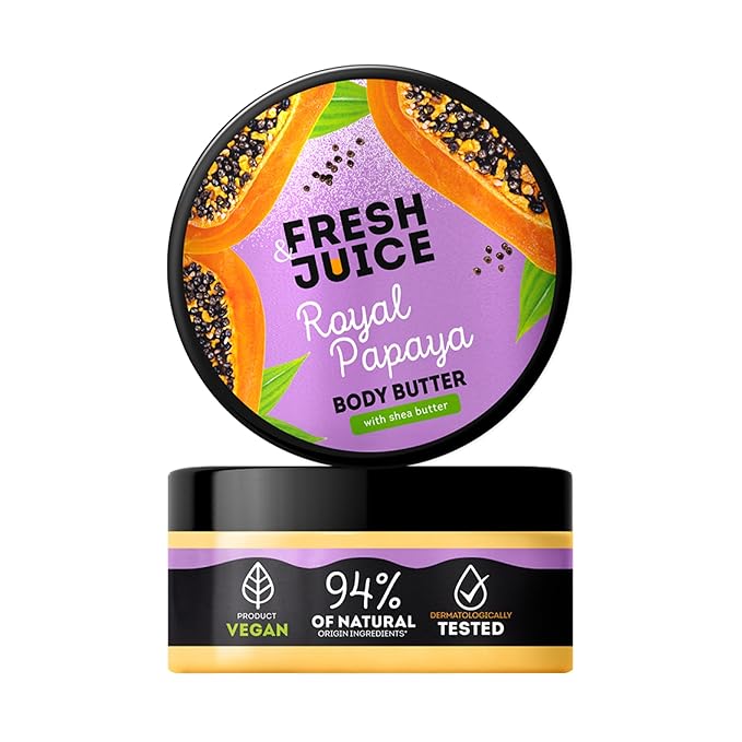 Fresh Juice Royal Papaya Body Butter with Shea Butter – Deeply Nourishing Moisturizer with Argan Oil – 94% Natural Ingredients, Vegan – Softens, Hydrates & Refreshes Skin – 6.76 fl oz