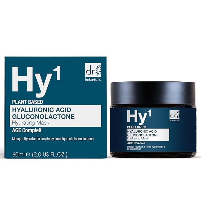 Dr Botanicals Hyaluronic Acid & Gluconolactone Hydrating Anti-Aging Facial Mask | Reduce Wrinkles, Renew, Gentle Exfoliate and Revitalize Skin with Nourishing Hyaluronic Acid Mask