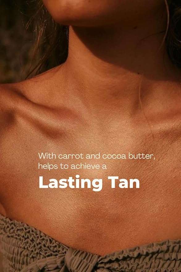 Bade Natural Tanning Oil – Moisturizing Sun Oil with Coconut, Avocado & Cocoa Oils – Nourishes Skin & Enhances Natural Glow – Reef-Safe, Non-SPF Tanning Oil for All Skin Types, 3.4 oz
