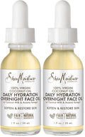 SheaMoisture Overnight Face Oil for All Skin Types 100% Virgin Coconut Oil for Daily Hydration 1 oz,(Pack of 2)