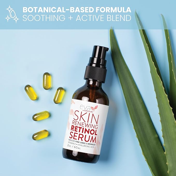 Retinol Serum for Face with Hyaluronic Acid – Lightweight Night Serum for Smoother, Radiant-Looking Skin – Improves the Appearance of Fine Lines & Uneven Tone – 2 oz